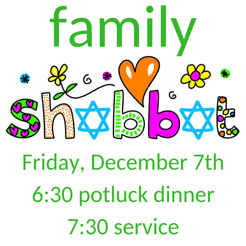 Family Shabbat Dec 2018 - Congregation B'nai Israel